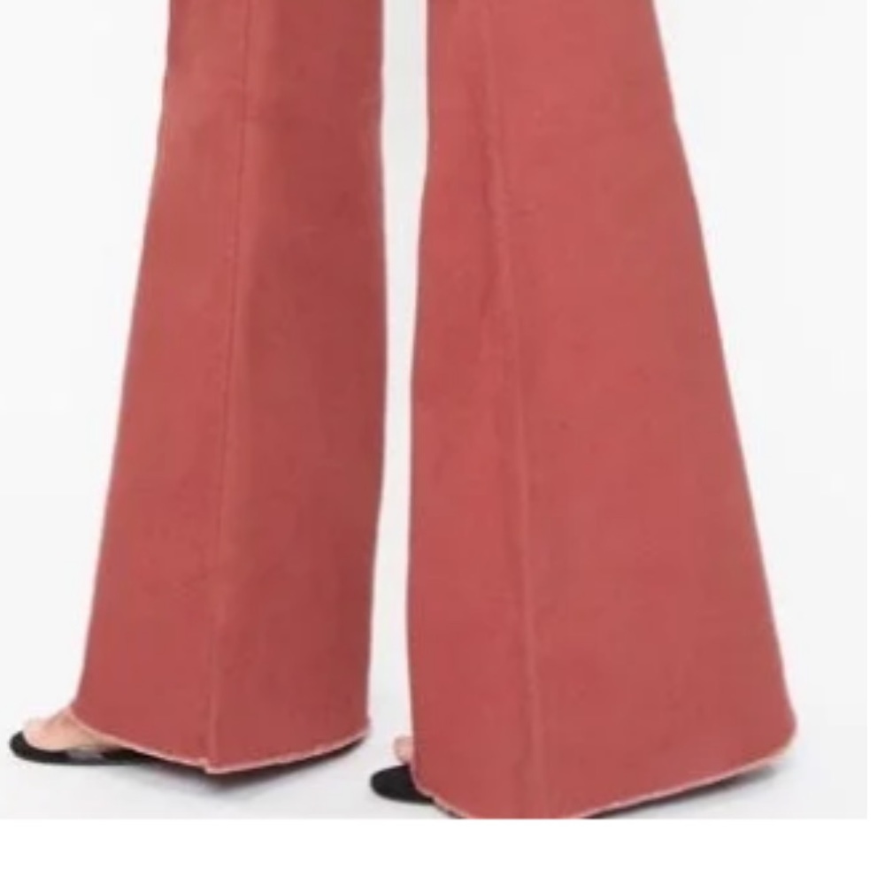 08 Boho  Flare High-Rise Pull-on Stretch Rust - Picture 3 of 4